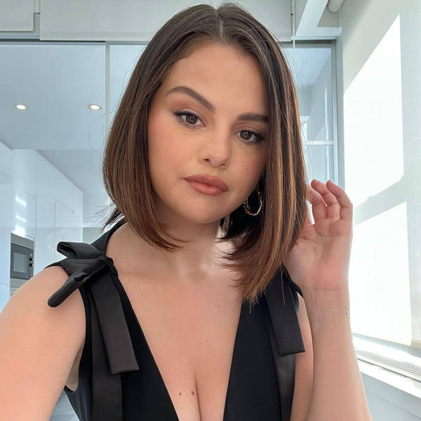 Selena Gomez Medium Wavy Light Blonde Bob Haircut